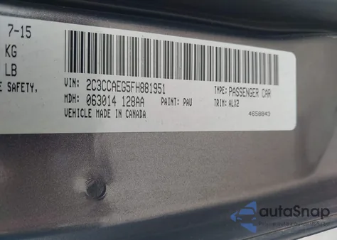 2015 Chrysler 300C из США, поврежденный, VIN 2C3CCAEG5FH881951